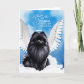 Pet Sympathy Loss of a Dog Black Pomeranian Angel Karte (Vorderseite)