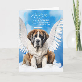Pet Sympathy Loss of a Dog Saint Bernard Angel Karte