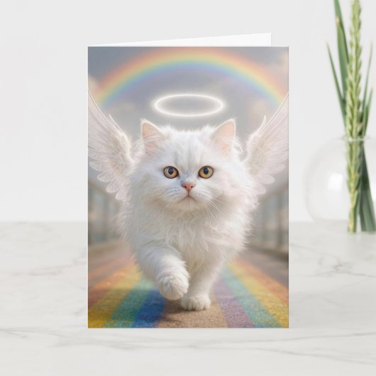 Pet Sympathy Persian Cat with Angel Wings Karte (Vorderseite)