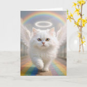 Pet Sympathy Persian Cat with Angel Wings Karte (Gelbe Blume)
