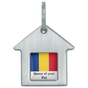 Pet-Tag mit der Flagge Rumäniens Tiermarke