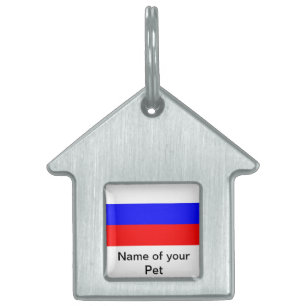 Pet-Tag mit der Flagge Russlands Tiermarke