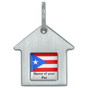 Pet-Tag mit Flag Puerto Rico Staat Tiermarke