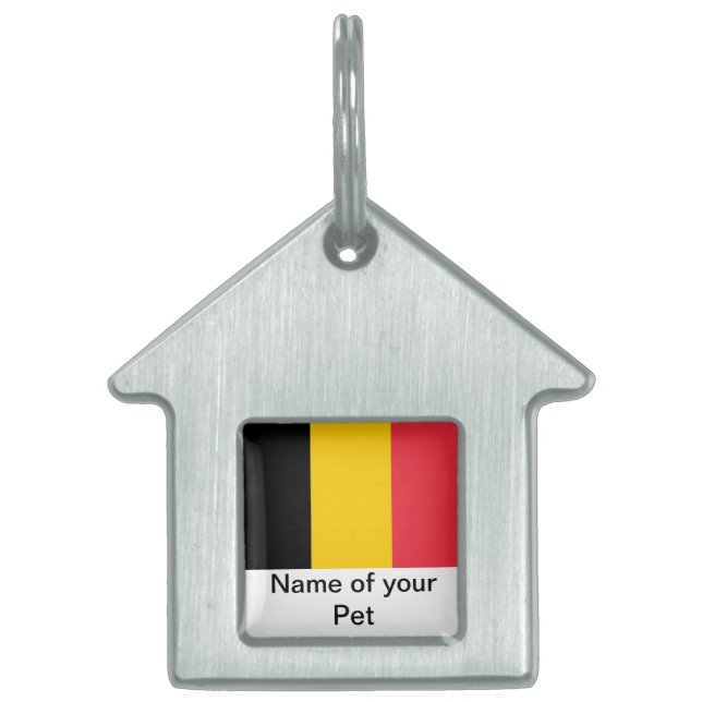 Pet-Tag mit Flagge Belgiens Tiermarke (Vorderseite)