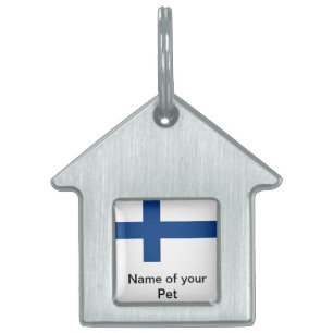 Pet-Tag mit Flagge des Finnlands Tiermarke
