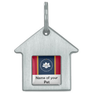Pet-Tag mit Flagge des Mississippi-Staat, USA Tiermarke