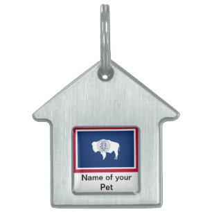 Pet-Tag mit Flagge des Wyoming-Staat Tiermarke
