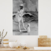 Pet-Tricks am Meer, 1910er Poster (Küche)