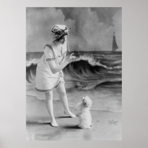 Pet-Tricks am Meer, 1910er Poster