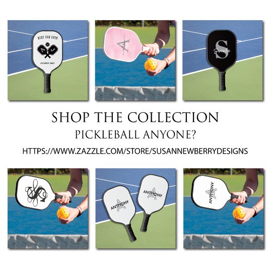 Pet Two Photos with Name and Phone Number Pickleball Schläger
