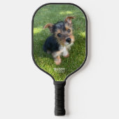 Pet Two Photos with Name and Phone Number Pickleball Schläger (Vorderseite)