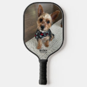 Pet Two Photos with Name and Phone Number Pickleball Schläger (Rückseite)