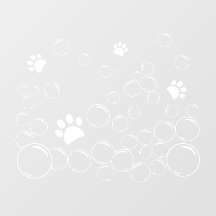 Pet-Waschblasen mit Pfoten Kontur