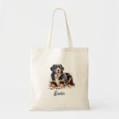 Pet Watercolor Bernese Mountain Brown Personalize Tragetasche (Vorne)