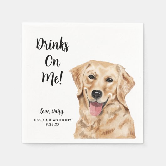 Pet Wedding Cocktail Napkins Serviette (Vorderseite)
