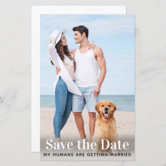 Pet Wedding Custom Foto Dog Speichern Sie die Datu (Vorne/Hinten)