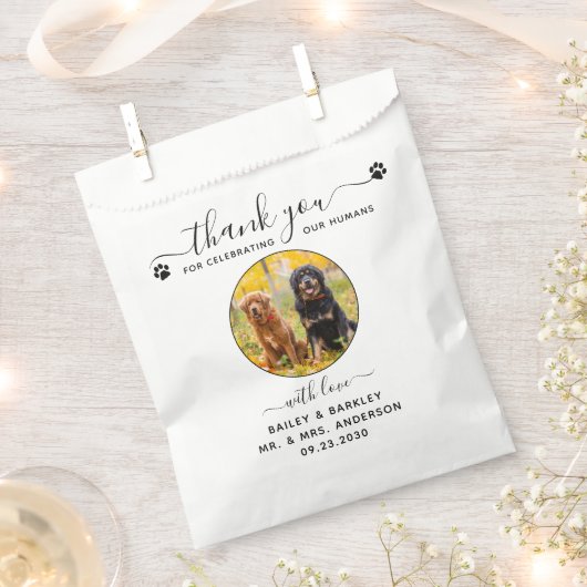 Pet Wedding Modern Elegantes Script Foto Vielen Da Geschenktütchen (Ausgeschnitten)