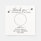 Pet Wedding Modern Elegantes Script Foto Vielen Da Serviette (Vorderseite)