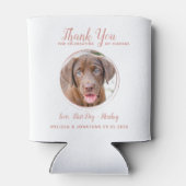 Pet Wedding Modern Rose Gold Hund Foto Vielen Dank Dosenkühler (Rückseite)