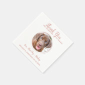 Pet Wedding Modern Rose Gold Hund Foto Vielen Dank Serviette (Ecke)