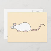 Pet Weiße Maus. Postkarte (Vorne/Hinten)