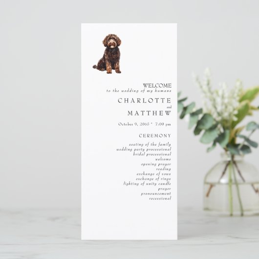 Pet White Wedding Program (Stehend Vorderseite)