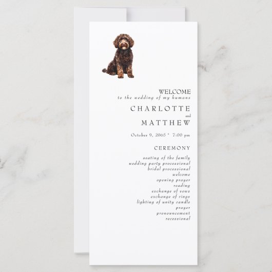 Pet White Wedding Program (Vorderseite)