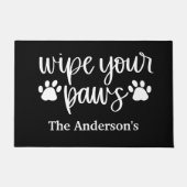 Pet Wischen Sie Ihre Paws Schwarz-weiße Paw Prints Fußmatte (Vorderseite)