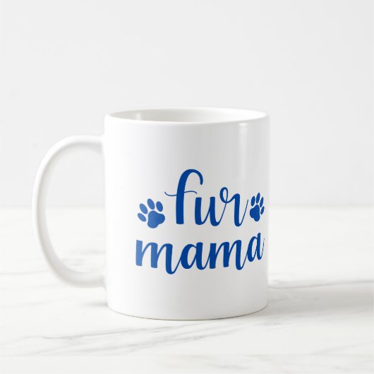 Pet-Zitat: Mama - Blaues Design Kaffeetasse (Links)