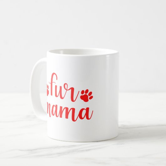 Pet-Zitat: Mama - Rotes Design Kaffeetasse (Vorderseite Links)