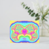 PETA ~ BOLD ~ FLUORO PINK ~ 3D-Fraktal Design ~ Postkarte (Stehend Vorderseite)