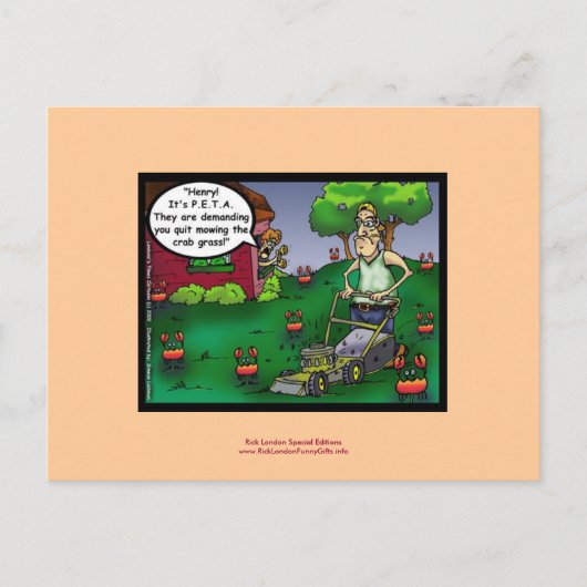 PETA & Crabgrass Cartoon Funny Postcard Postkarte (Vorderseite)