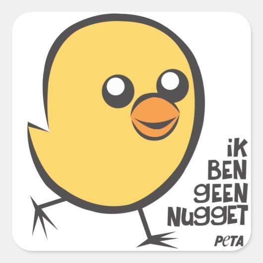 PETA Ik ben geen nugget sticker (Vorderseite)