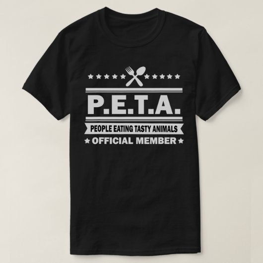 PETA Leute essen leckere Tiere Funny Anti Vegeta T-Shirt (Design vorne)
