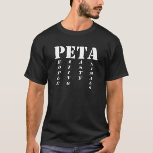 PETA lustiger schwarzer T - Shirt