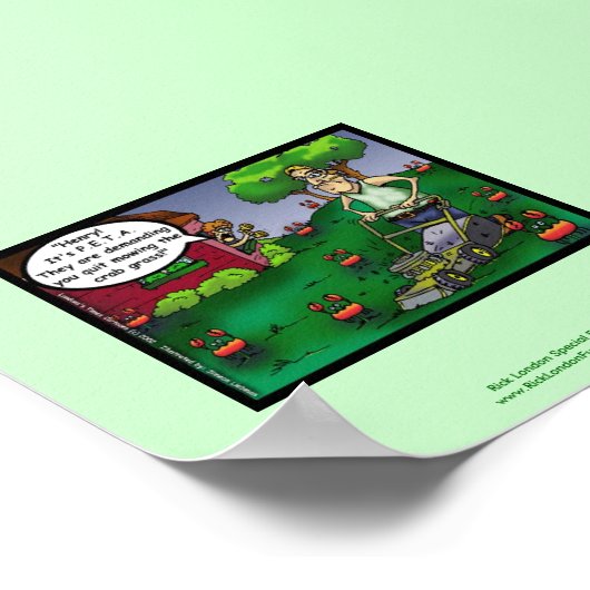 PETA & The Crabgrass Cartoon Funny Poster (Ecke)