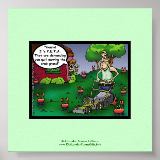 PETA & The Crabgrass Cartoon Funny Poster (Vorne)