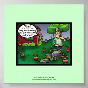 PETA & The Crabgrass Cartoon Lustiges Poster