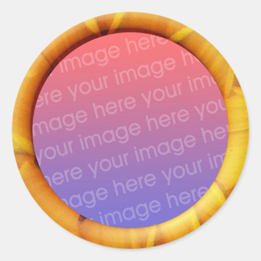 Petal (3d-Effekt-Rahmen-Rahmen) Vorlage Runder Aufkleber (Vorderseite)