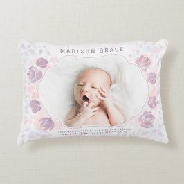 Petal Baby Girl Geburtsankündigung Custom Foto Dekokissen