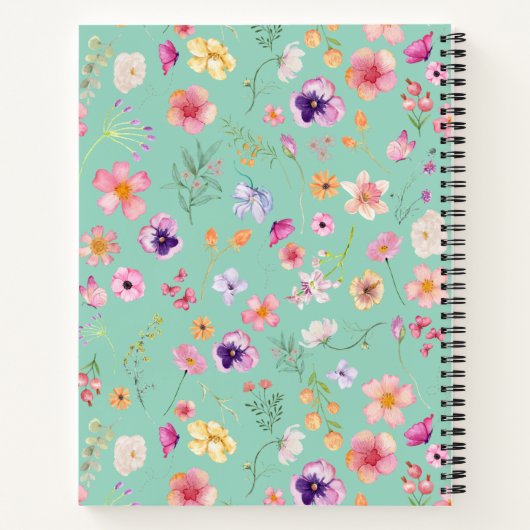 Petal Breeze Notebook - Mini Green Custom Zen Notizblock (Rückseite)