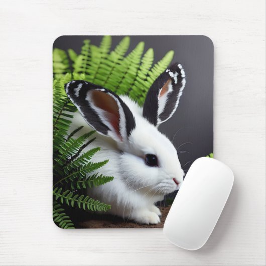 Petal der Schwarz-Weiß-Hase, Mousepad (Mit Mouse)