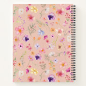 Petal Glow Notebook - Peach Blush Custom Charm Notizblock (Rückseite)