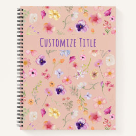 Petal Glow Notebook - Peach Blush Custom Charm Notizblock