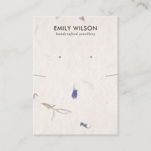 PETAL HANDMADE PAPIER NECKLACE EARRING DISPLAY VISITENKARTE (Vorderseite)