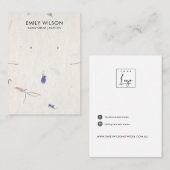 PETAL HANDMADE PAPIER NECKLACE EARRING DISPLAY VISITENKARTE (Vorne/Hinten)