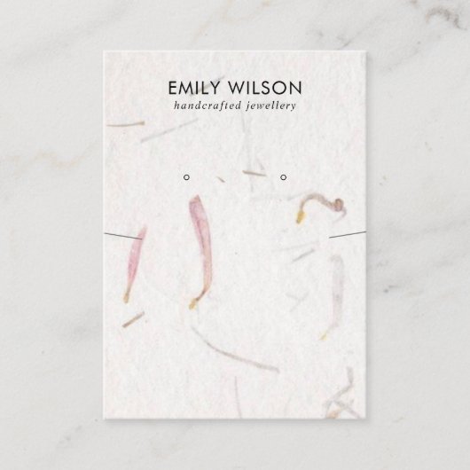 PETAL HANDMADE PAPIER NECKLACE EARRING DISPLAY VISITENKARTE (Vorderseite)