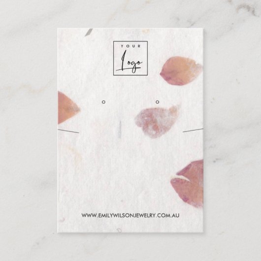 PETAL HANDMADE PAPIER NECKLACE EARRING DISPLAY VISITENKARTE (Vorderseite)