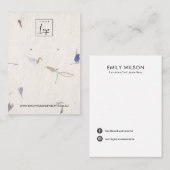 PETAL HANDMADE PAPIER NECKLACE EARRING DISPLAY VISITENKARTE (Vorne/Hinten)