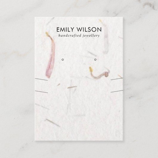 PETAL HANDMADE PAPIER NECKLACE EARRING DISPLAY VISITENKARTE (Vorderseite)